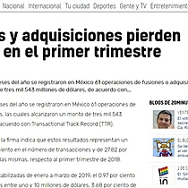 Fusiones y adquisiciones pierden impulso en el primer trimestre